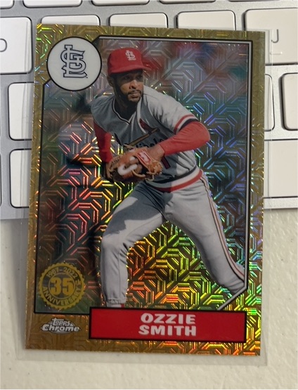 2022 Topps Series 1 1987 Topps Chrome Silver Pack Mojo #T87C-24 Ozzie Smith — front