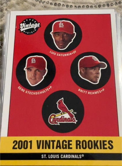 2001 Upper Deck Vintage #358 Luis Saturria / Stechschulte / Reames Cardinals — front