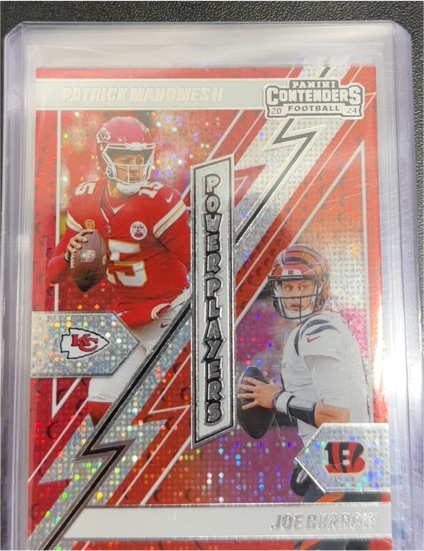 2024 Panini Contenders #1 Patrick Mahomes II / Joe Burrow Power Players — front
