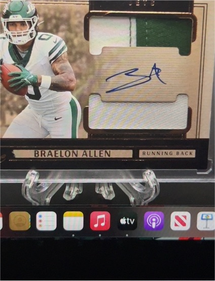 2024 Panini Select Braelon Allen Rookie Jumbo Patch Auto — front