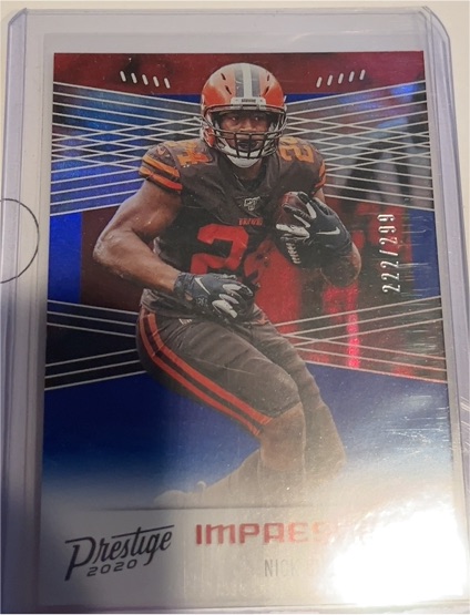 2020 Panini Prestige Impressions #IM-NC Nick Chubb — front