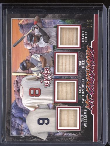 2024 Leaf Lumber Mt Crushmore #6/9 David Ortiz Jim Rice Carl Yastrzemski Ted Williams — front