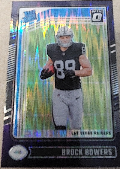 2024 Donruss Optic #215 Brock Bowers Purple Shock Prizm — front