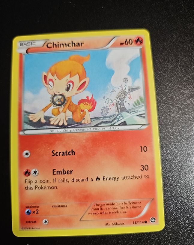 2016 Pokémon XY Steam Siege #18 Chimchar — front