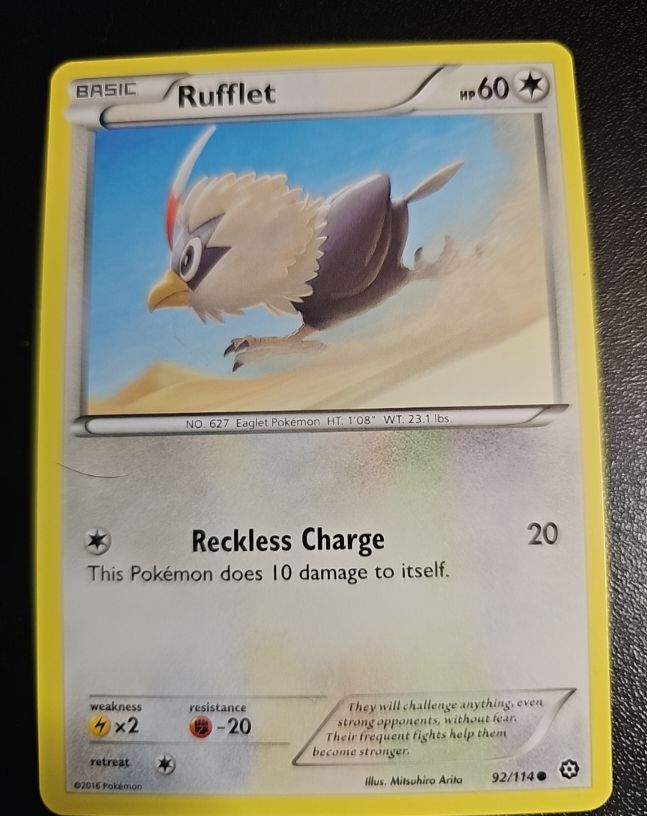 2016 Pokemon XY Steam Siege #92 Rufflet — front