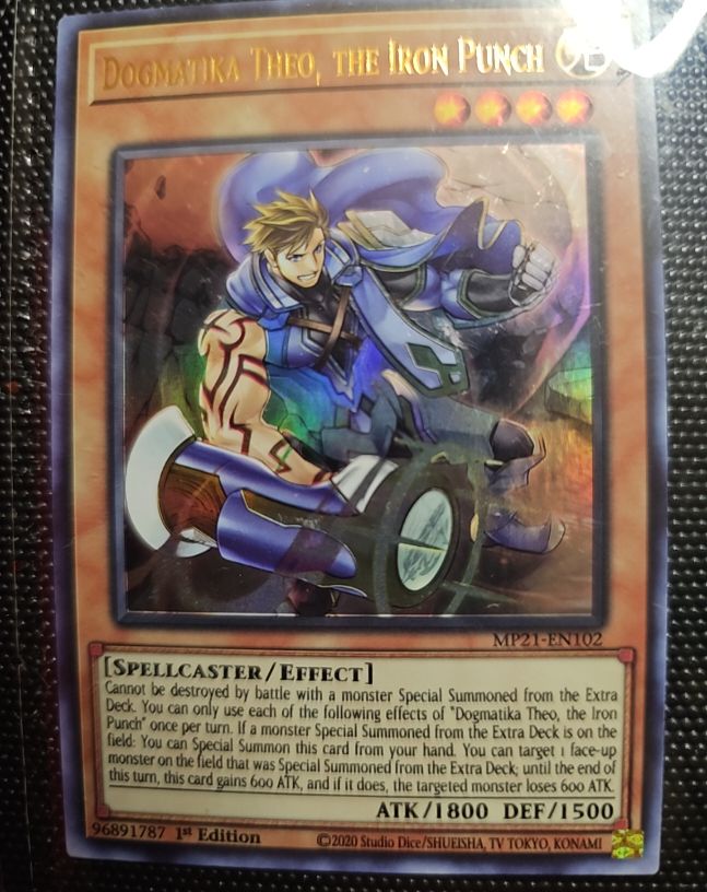 2021 Yu-Gi-Oh! MP21-EN102 Dogmatika Theo, the Iron Punch — front