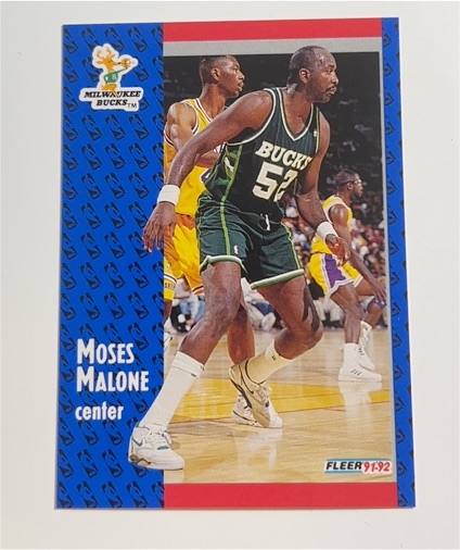 1991-92 Fleer #315 Moses Malone — front