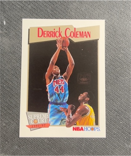 1991-92 NBA Hoops #482 Derrick Coleman — front