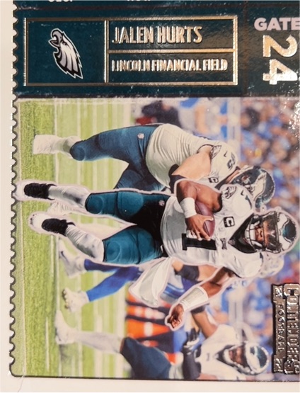 2022 Panini Contenders #GDT-JHU Jalen Hurts Game Day Ticket — front