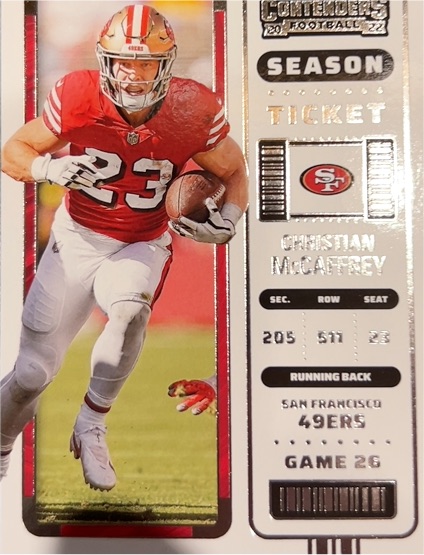 2022 Panini Contenders Season Ticket #15 Christian McCaffrey — front
