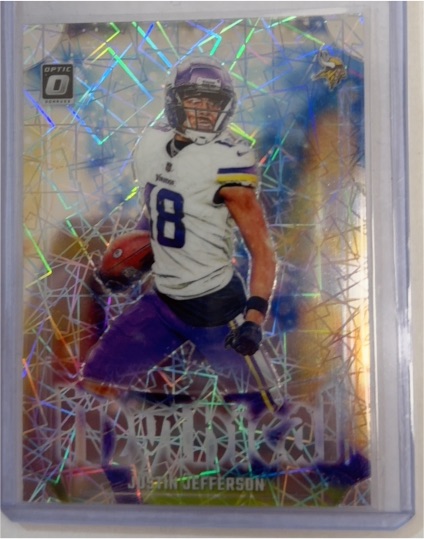 2023 Panini Donruss Optic #9 Justin Jefferson Mythical Prizm — front