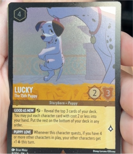 2024 Disney Lorcana Into the Inklands #8/204 Lucky The 15th Puppy — front