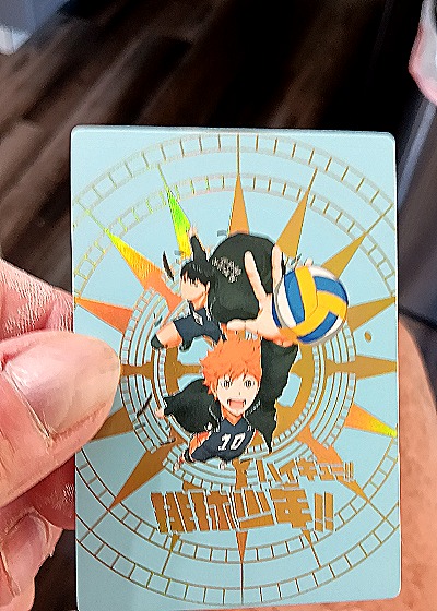 Haikyuu!! Anime Card featuring Shoyo Hinata and Tobio Kageyama — back
