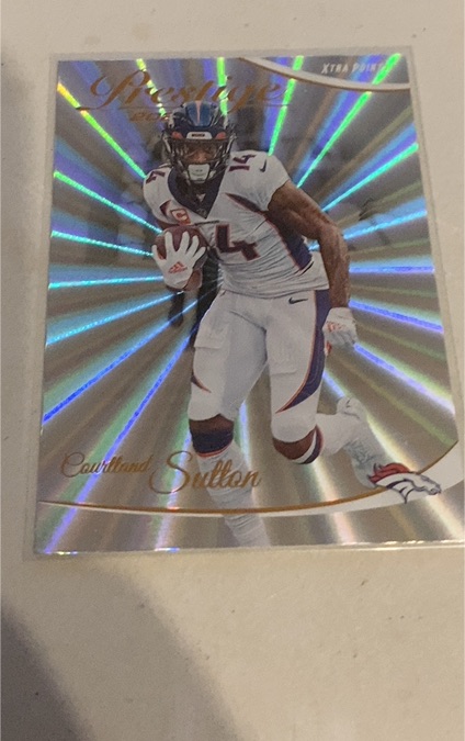 2023 Panini Prestige Xtra Points Sunburst #90 Courtland Sutton — front