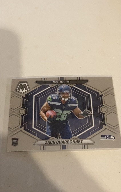 2023 Panini Mosaic #ND-11 Zach Charbonnet NFL Debut Rookie Seahawks — front