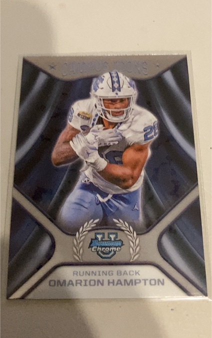 2024 Bowman University Chrome Campus Icons #CI-9 Omarion Hampton — front