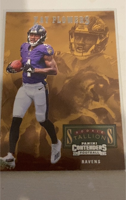 2023 Panini Contenders #25 Zay Flowers Rookie Stallions — front