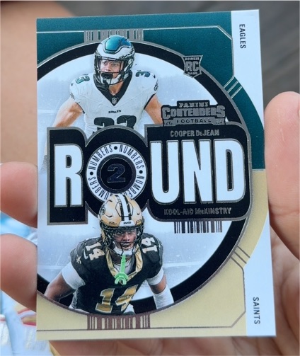 2024 Panini Contenders #11 Round Numbers 2 Cooper DeJean & Kool-Aid McKinstry RC — front