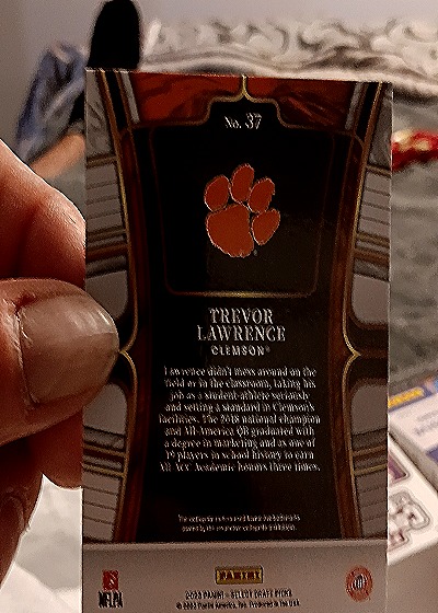2023 Panini Select Draft Picks #37 Trevor Lawrence — back