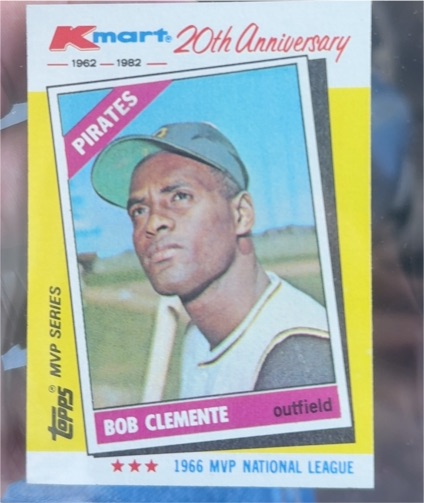 1982 Topps Kmart 20th Anniversary #10 Roberto Clemente — front