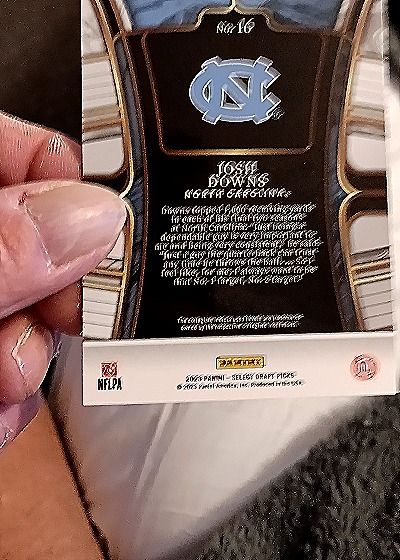 2023 Panini Select Draft Picks #16 Jesse Downs — back