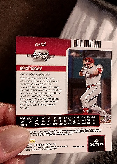 2021 Panini Contenders Optic #66 Mike Trout — back