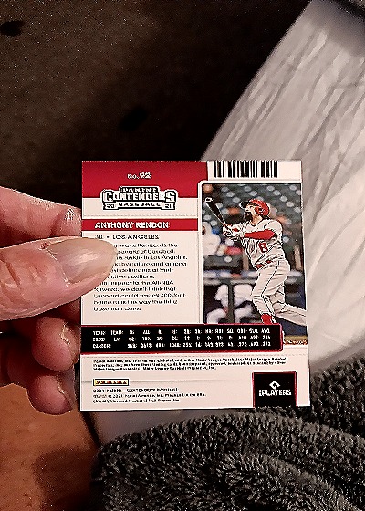 2021 Panini Contenders #92 Anthony Rendon — back