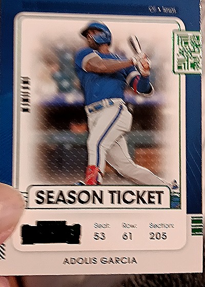 2021 Panini Contenders Season Ticket #205 Adolis Garcia — front