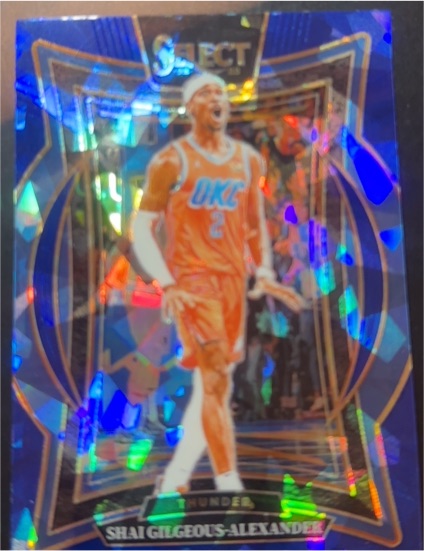 2024-25 Panini Select #36 Shai Gilgeous-Alexander Blue Cracked Ice — front