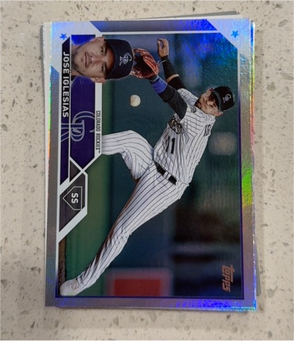 2023 Topps Series 2 #653 Jose Iglesias Colorado Rockies Rainbow Foil Parallel — front