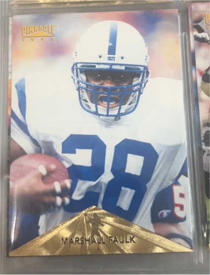 1996 Pinnacle #43 Marshall Faulk — front