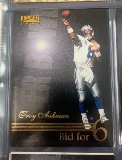 1996 Pinnacle #183 Troy Aikman Bid for 6 — front