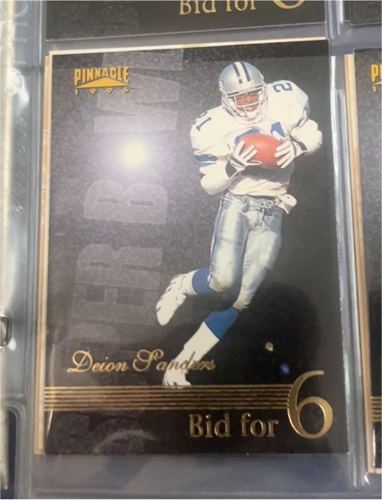 1996 Pinnacle #186 Deion Sanders — front