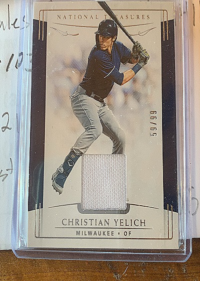 2019 Panini National Treasures #59 Christian Yelich — front