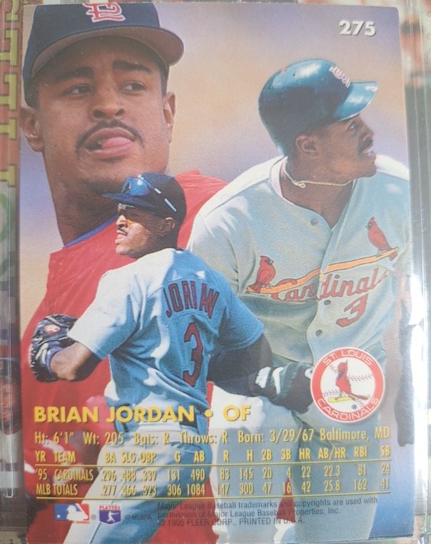 1990 Fleer #275 Brian Jordan — front