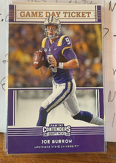 2020 Panini Contenders Draft Picks Game Day Ticket #1 Joe Burrow — front