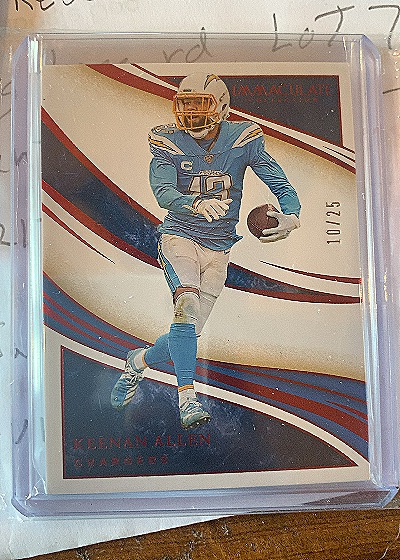2020 Panini Immaculate Collection Keenan Allen Red Foil Parallel #/25 — front