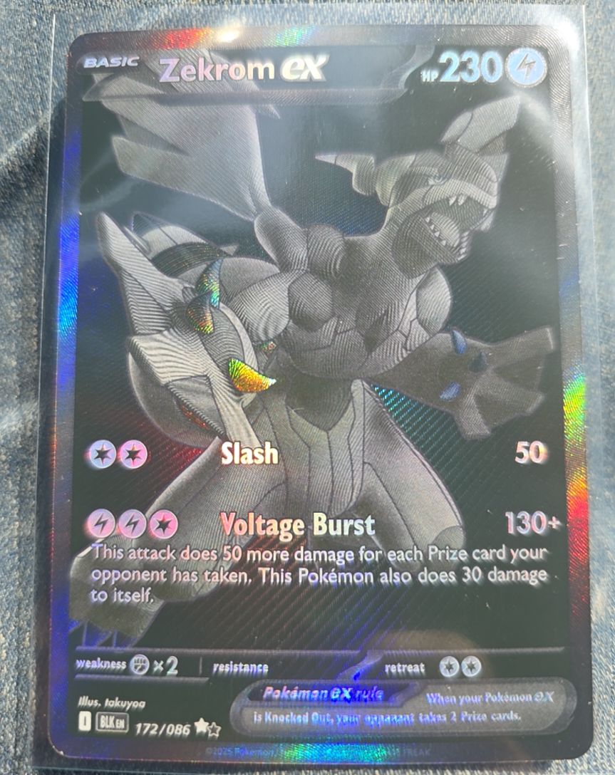 2025 Pokémon TCG #172 Zekrom ex Black Bolt — front