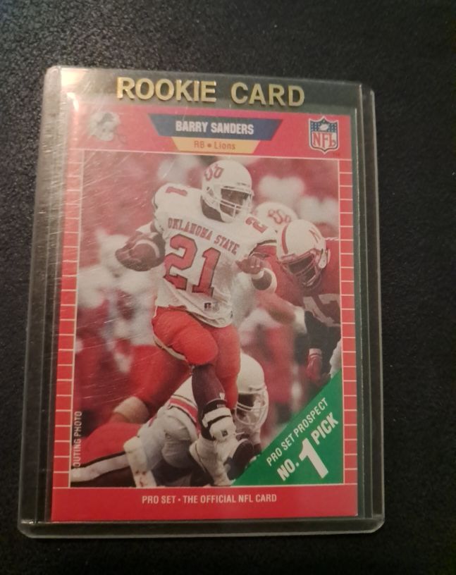 1989 Pro Set #494 Barry Sanders Rookie Card — front