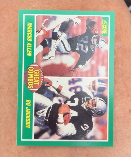 1989 Score #284 Marcus Allen / Bo Jackson — front