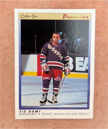 1990-91 O-Pee-Chee Premier #25 Tie Domi — front