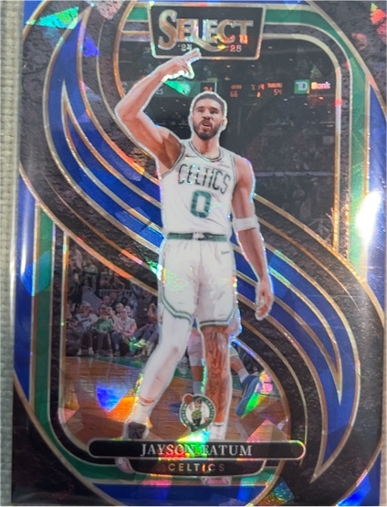2024-25 Panini Select #110 Jayson Tatum Premier Level Blue Prizm — front