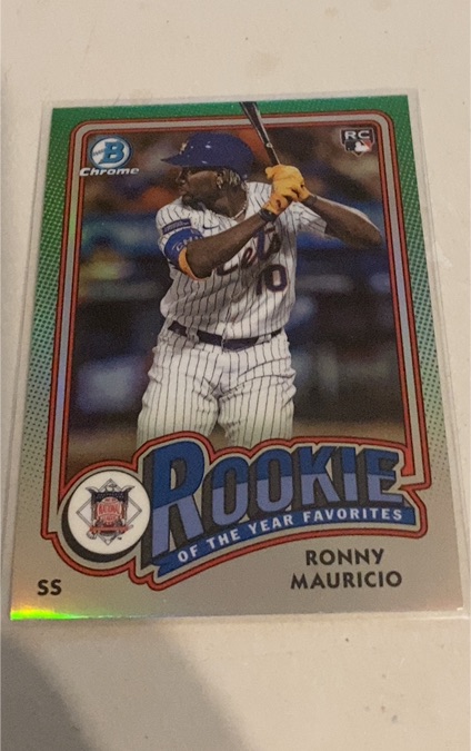 2024 Bowman Chrome Rookie of the Year Favorites #ROY-1 Ronny Mauricio — front