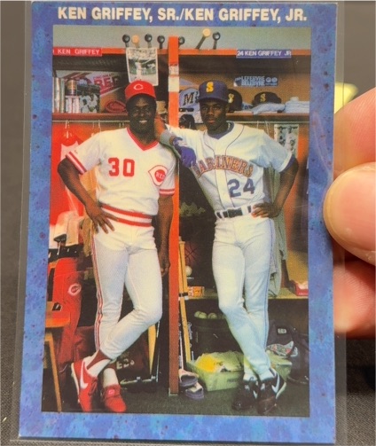 1990 Broder Blue Border #NNO Ken Griffey Sr. / Ken Griffey Jr. — front