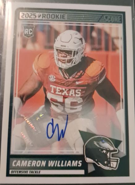 2025 Panini Score #66 Cameron Williams Rookie — front