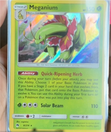 2018 Sun & Moon Lost Thunder #8 Meganium — front