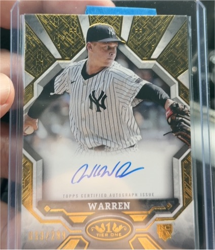 2025 Topps Tier One #BOA-WAR Will Warren Break Out Auto RC — front