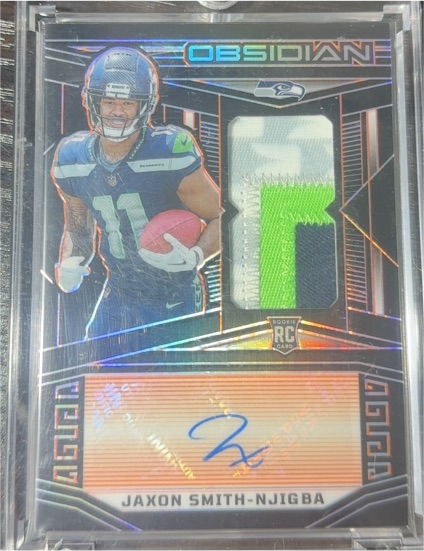 2023 Panini Obsidian Rookie Patch Autograph #RC Jaxon Smith-Njigba — front