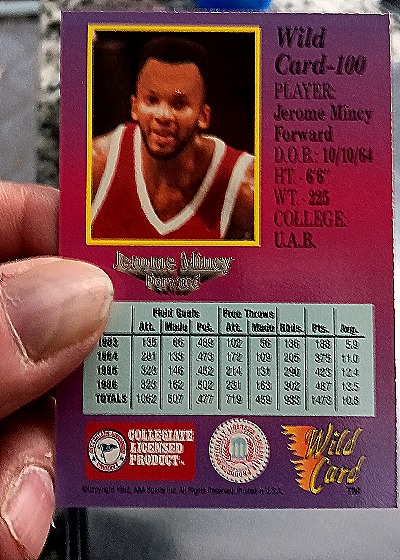 1991-92 Wild Card #100 Jerome Mincy — back