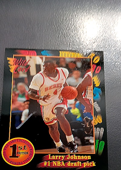 1992 Wild Card #1 Larry Johnson — front